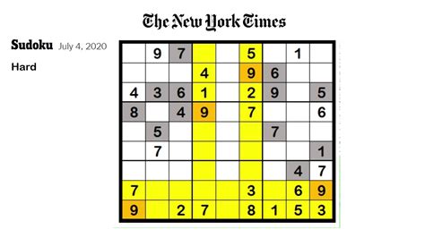 Here's today's NYT Hard level <strong>sudoku</strong> game for your enjoyment: https://www. . Nytime sudoku